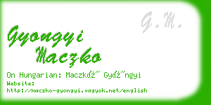 gyongyi maczko business card